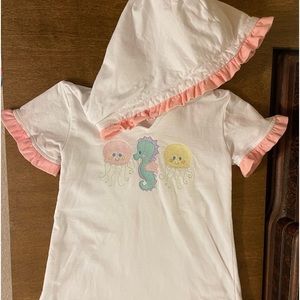 Swimsuit Coverup with custom Seahorse and Jellyfish Embroidery